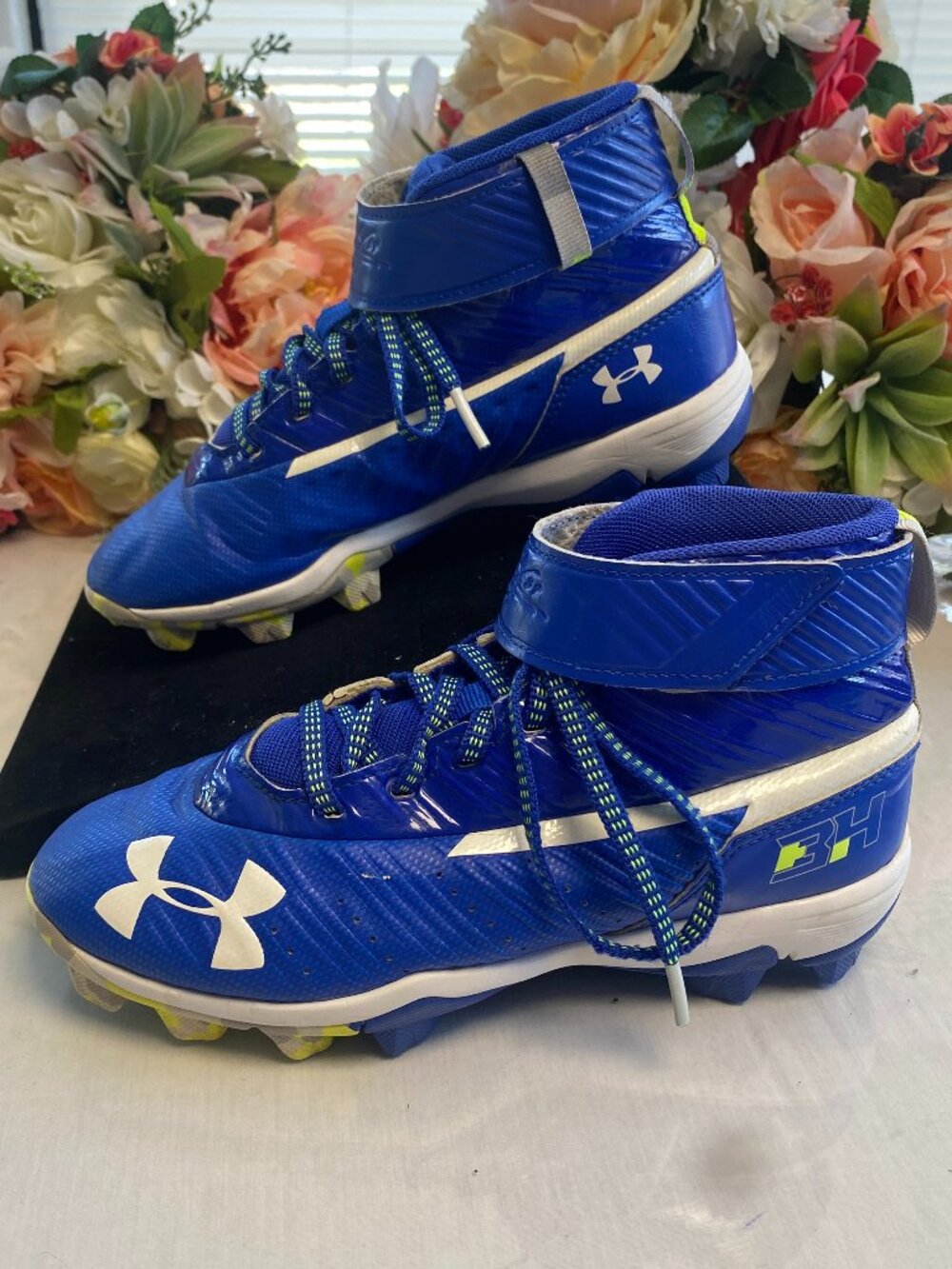 Under Armour Harper 3 Mid RM Jr Boys Youth 2.5Y Baseball Cleats Blue 3020600-400